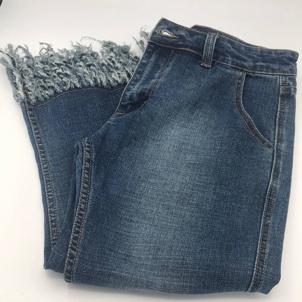 Hayden‎ Los Angeles Raw Fringe Hem Jean Capri Size Small - Picture 6 of 9